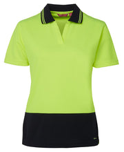 Load image into Gallery viewer, 6HNB1 - Hi Vis Ladies S/S Non Button Polo
