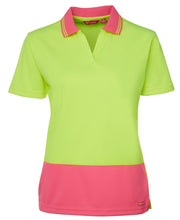 Load image into Gallery viewer, 6HNB1 - Hi Vis Ladies S/S Non Button Polo