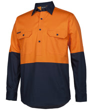Load image into Gallery viewer, 6HVCS - Hi Vis Close Front L/S 150g Work Shirt