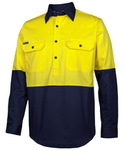 Load image into Gallery viewer, 6HVCS - Hi Vis Close Front L/S 150g Work Shirt