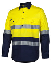 Load image into Gallery viewer, 6HWCS - Hi Vis (D+N) Close Front L/S 150g Work Shirt
