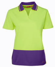 Load image into Gallery viewer, 6HNB1 - Hi Vis Ladies S/S Non Button Polo