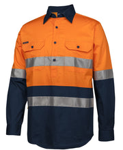 Load image into Gallery viewer, 6HWCS - Hi Vis (D+N) Close Front L/S 150g Work Shirt