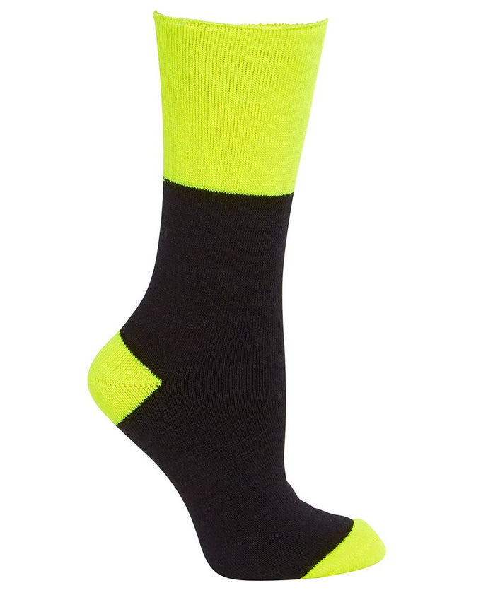 6WWS Work Sock (3PK) Black/Lime
