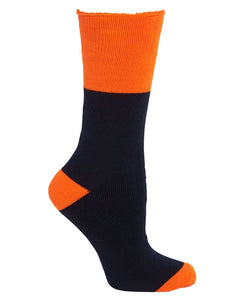 6WWS Work Sock (3PK) Navy/Orange