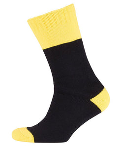 6WWSU - Ultra Thick Bamboo Work Sock (Black/Yellow)