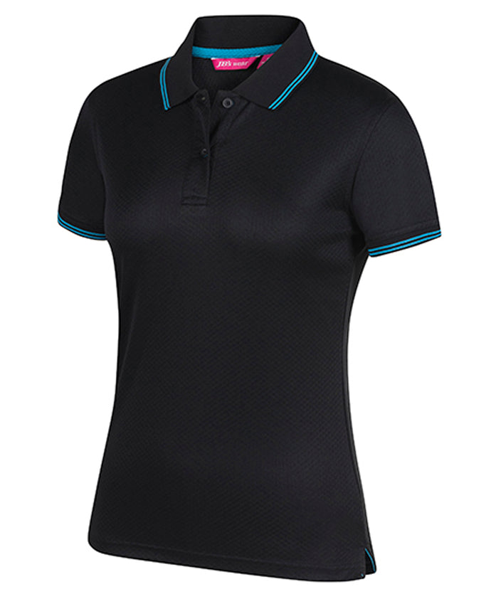 7JCP1 - Ladies Jacquard Contrast Polo Shirt