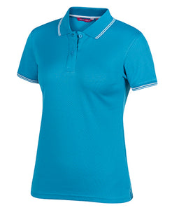 7JCP1 - Ladies Jacquard Contrast Polo Shirt