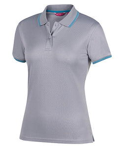 7JCP1 - Ladies Jacquard Contrast Polo Shirt